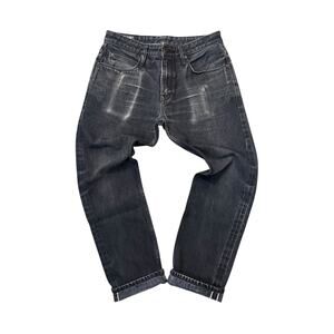 Freenote Cloth Black Selvedge Denim Avila Slim Taper Jeans 33x28 Classic Faded